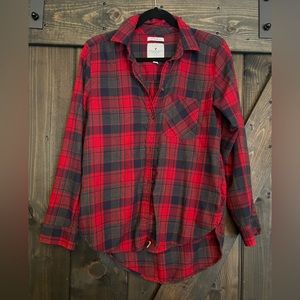 American Eagle Boyfriend fit Flannel long sleeve shirt size S